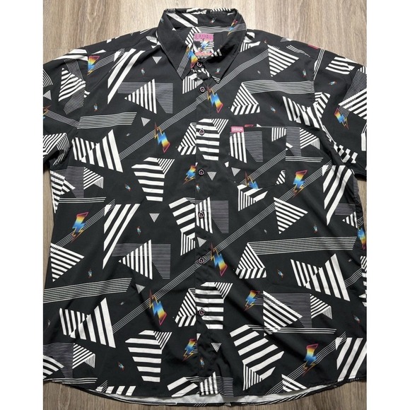 Dixxon Flannel Black & White 'Church Music' 90s Graphic Button Shirt Mens 4X - Picture 1 of 8